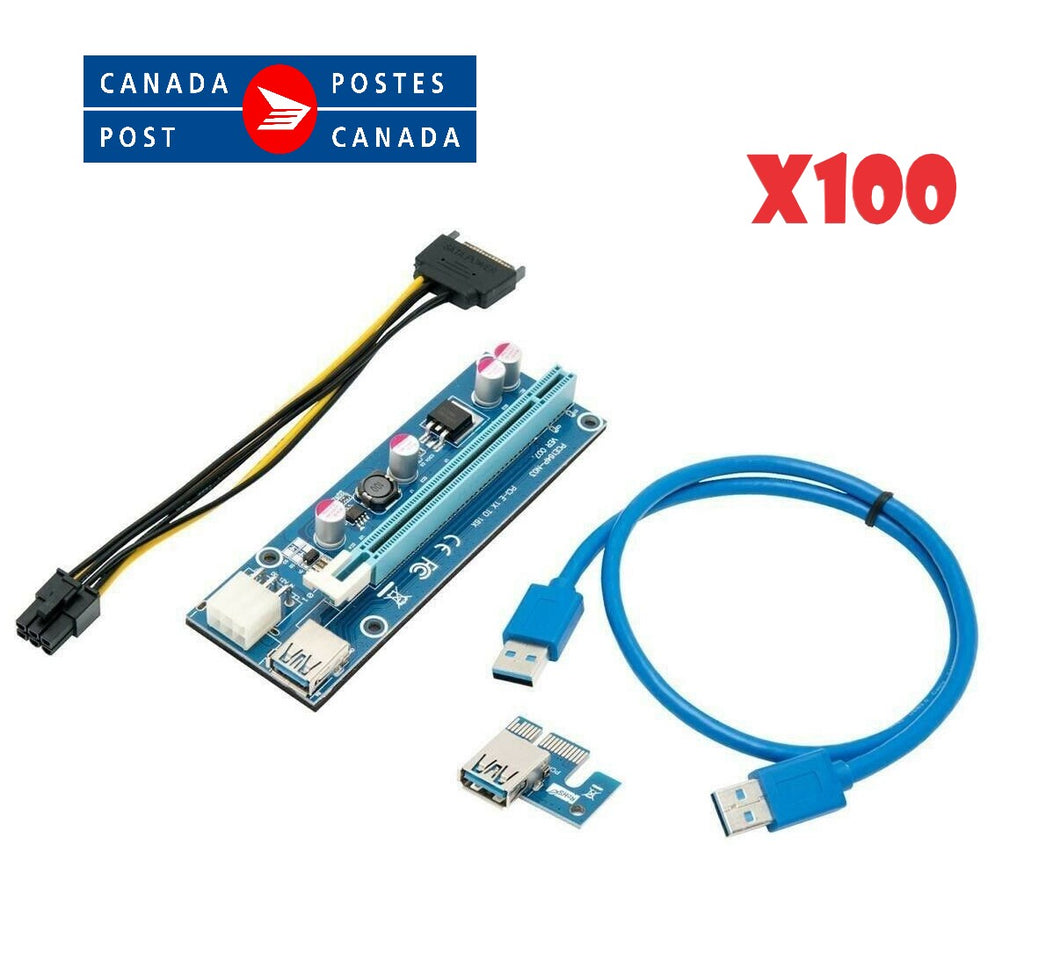 100 Units of Rosewill PCI-e 16x To 1x Riser Cable Adapters